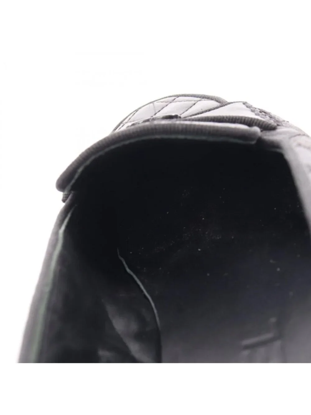 Chanel Loafers Quilted CC Logo Bk Leather